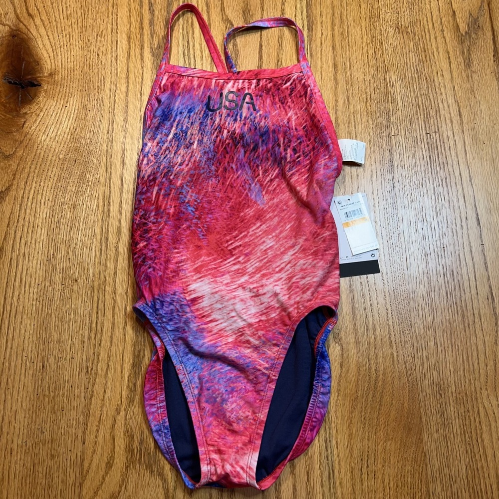 NWT Nike Hydrastrong Women's Swimsuit USA‎ Olympic Team Size 34 / 8